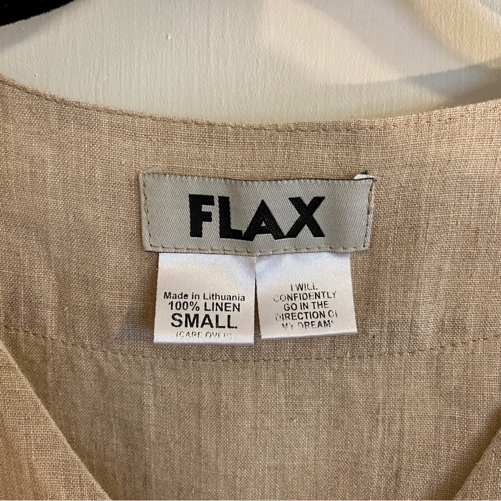 Flax Lightweight Tan Button Up Linen Jacket S - Picture 5 of 5